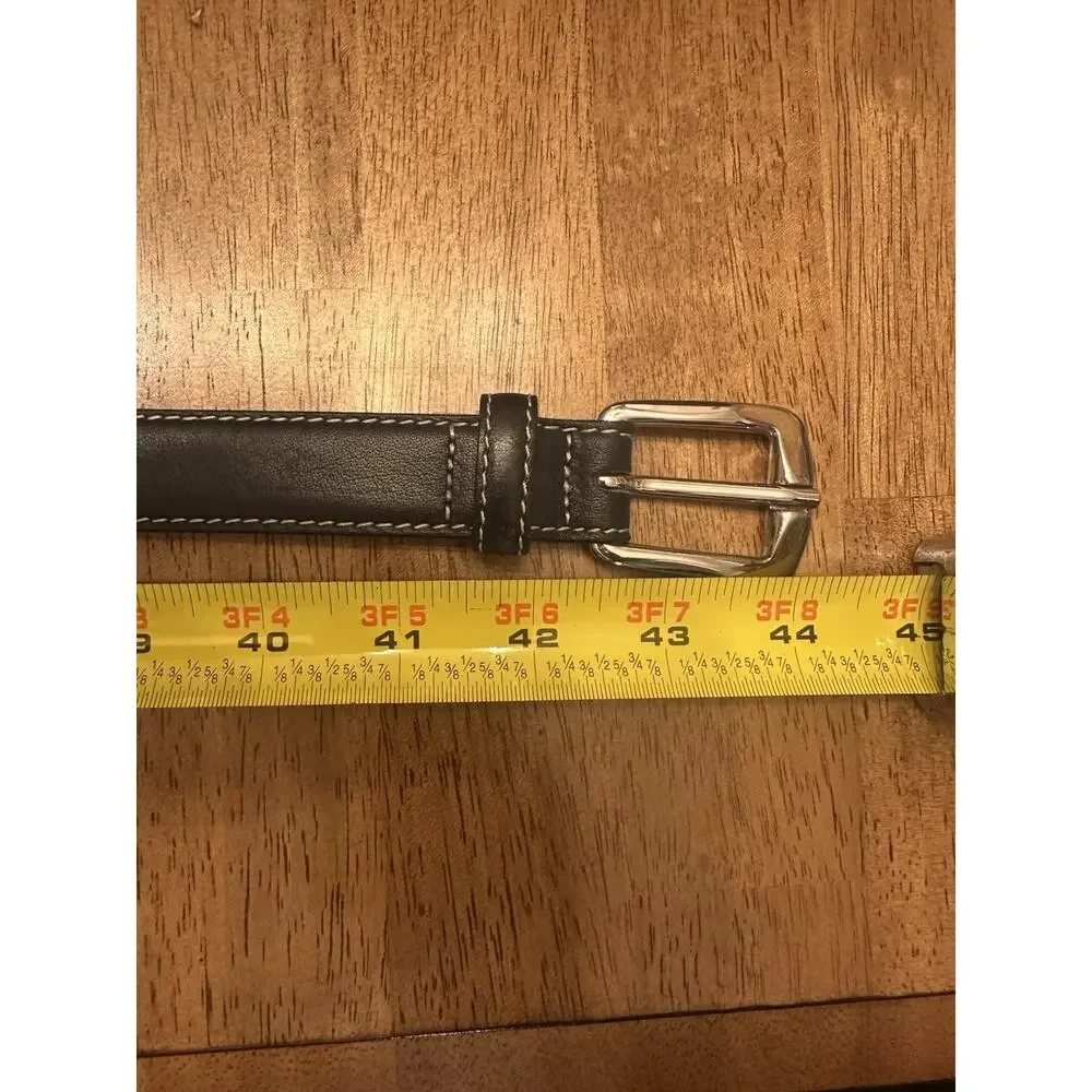 Appleseed’s Black Belt Genuine Leather Women’s XL Made in Italy Silver Buckle